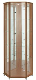 Argos Home 4 Shelf Corner Glass Display Cabinet - Natural