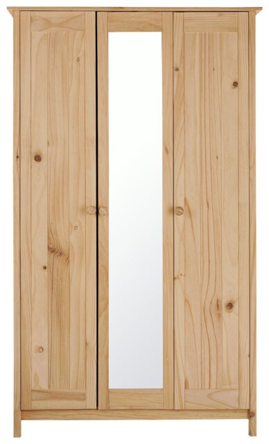 Argos Home New Scandinavia 3 Door Mirrored Wardrobe - Pine - image 1