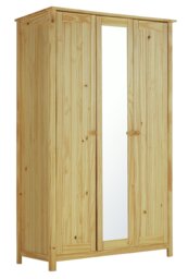Argos Home New Scandinavia 3 Door Mirrored Wardrobe - Pine - thumbnail 2