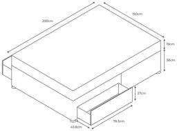 Argos Home Elmdon Kingsize 2 Drawer Divan Bed - Natural - thumbnail 2