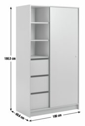 Argos Home Malibu 1 Door Sliding Wardrobe - Grey - thumbnail 2