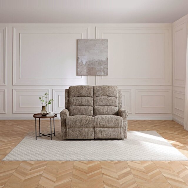 Kyoto Betsy Fabric 2 Seater Power Recliner Sofa - Beige - image 1