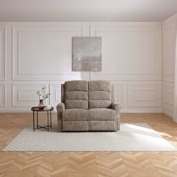 Kyoto Betsy Fabric 2 Seater Power Recliner Sofa - Beige - thumbnail 1
