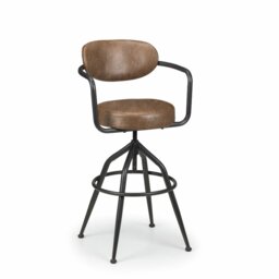 Julian Bowen Barbican Faux Leather Bar Stool - Brown - thumbnail 2