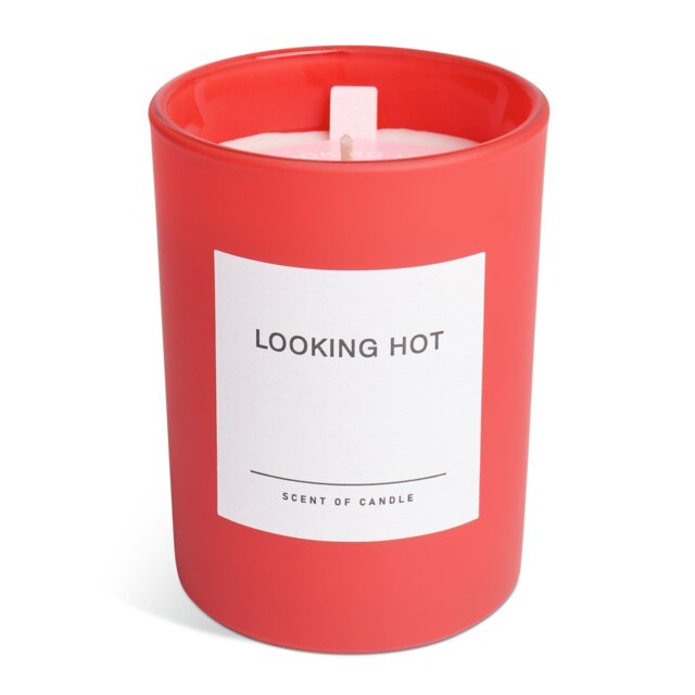 Argos Home Looking Hot Slogan Candle - Red - image 1