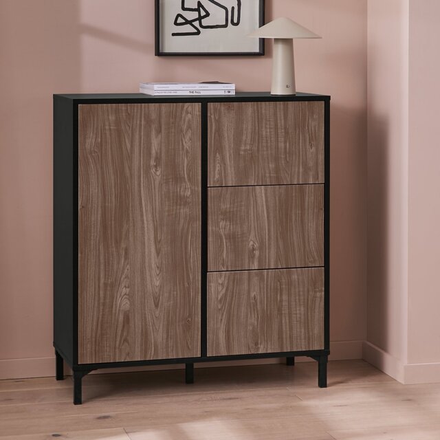 Argos Home Hamilton 1 Door 3 Drawers Sideboard - Walnut - image 1