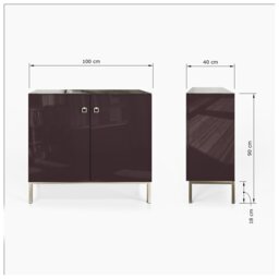 Frank Olsen Lyra 2 Door Sideboard - Plum Black - thumbnail 2