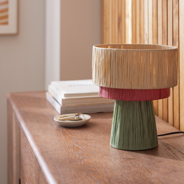 Argos Home Salto Raffia 3 Tier Table Lamp - Multicoloured - image 1