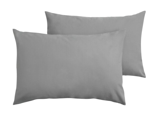 Home Essentials Brushed Cotton Pillowcase Pair-Grey - image 1