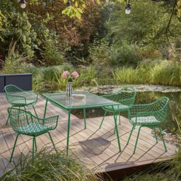 Habitat x Scion 4 Seater Metal Patio Set - Green - thumbnail 1
