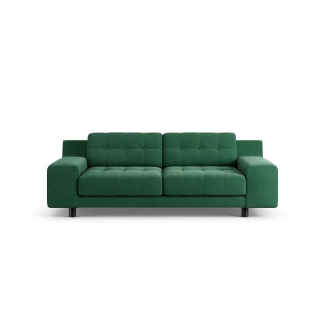 Habitat Hendricks Fabric 3 Seater Sofa - Green - Black Leg - image 1
