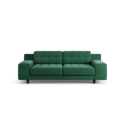 Habitat Hendricks Fabric 3 Seater Sofa - Green - Black Leg - thumbnail 1