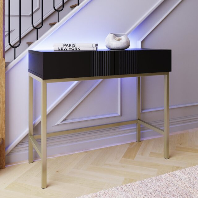 Frank Olsen Iona 2 Drawer Console Table - Black - image 1