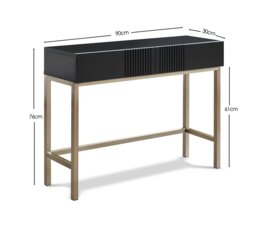 Frank Olsen Iona 2 Drawer Console Table - Black - thumbnail 2