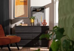 Argos Home Jenson 6 Drawer Chest - Black Oak Effect - thumbnail 1