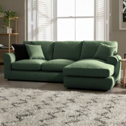 Argos Home Lisbon Fabric Right Hand Corner Chaise Sofa - Green