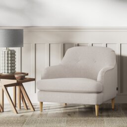 Habitat Frome Fabric Armchair - Stone - Ash Leg - thumbnail 2