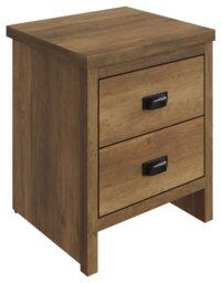 GFW Boston 2 Drawer Bedside Table - Oak - thumbnail 1