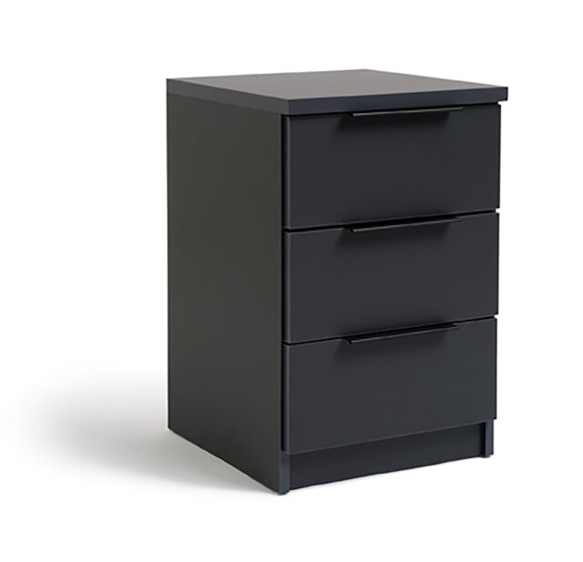 Argos Home Hallingford 3 Drawer Bedside Table - Anthracite - image 1