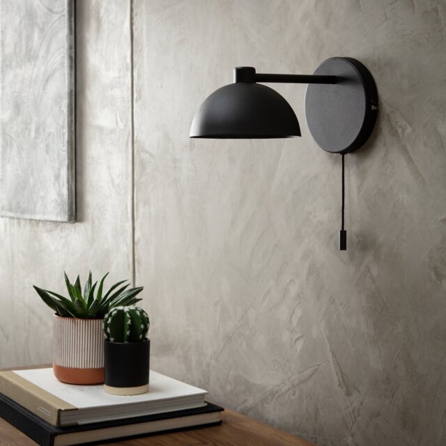 Habitat Mushroom Steel Wall Light - Black - image 1