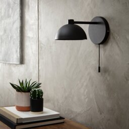 Habitat Mushroom Steel Wall Light - Black - thumbnail 1