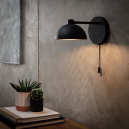 Habitat Mushroom Steel Wall Light - Black - thumbnail 2