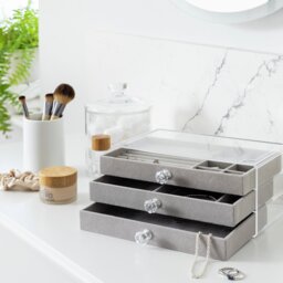 Argos Home Transparent Perspex Three Drawer Jewellery Box - thumbnail 2