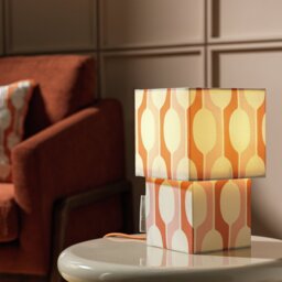 Habitat x Scion Small Billow Fabric Table Lamp - Orange - thumbnail 2
