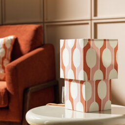 Habitat x Scion Small Billow Fabric Table Lamp - Orange - thumbnail 1