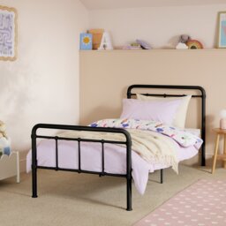 Habitat Kids Agnes Single Metal Bed Frame - Black - thumbnail 1
