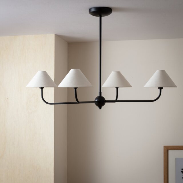 Habitat Matte black 4L chandelier with shades - image 1