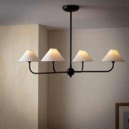 Habitat Matte black 4L chandelier with shades - thumbnail 2