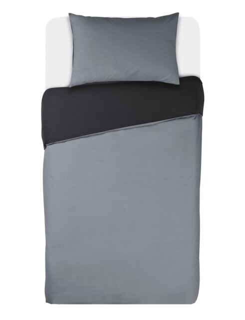 Habitat Easycare Two Tone Grey & Black Bedding Set - Single - image 1