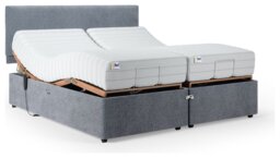 Mibed Memory Superking Adjustable Bed Frame & Mattress -Grey - thumbnail 2
