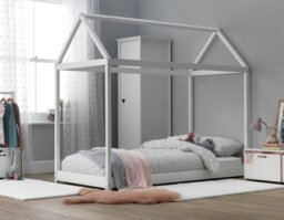 Habitat House Single Bed Frame and Kids Mattress - White - thumbnail 1