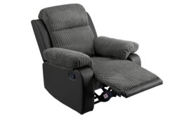 Argos Home Bradley Fabric Manual Recliner Chair - Charcoal - thumbnail 1