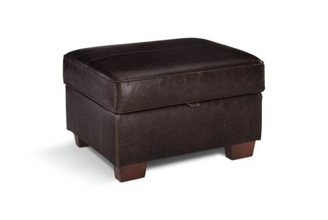 Argos Home Salisbury Leather Storage Footstool - Chocolate - image 1