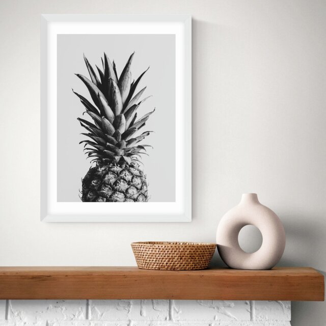 East End Prints Pineapple White Frame Art Print - A2 - image 1