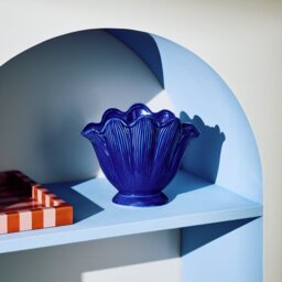 Ceramic Blue Shell Vase - 17cm - thumbnail 1