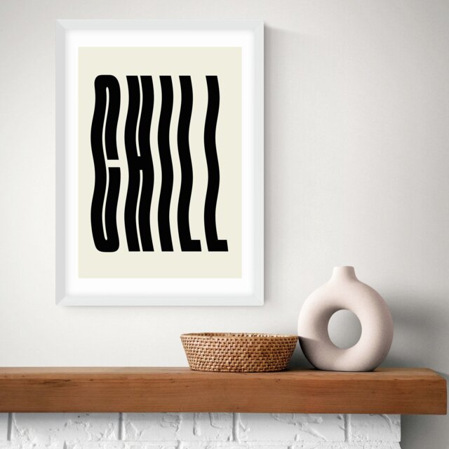 East End Prints Chill White Frame Art Print - A3 - image 1