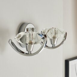 BHS Scorpio Glass Wall Light - Silver - thumbnail 1