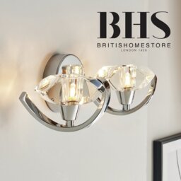 BHS Scorpio Glass Wall Light - Silver - thumbnail 2