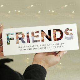 Personalised Message Friends Photo Upload Wooden Ornament - thumbnail 2