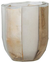 Bloomingville Jalil Glass Votive - White & Gold - thumbnail 1