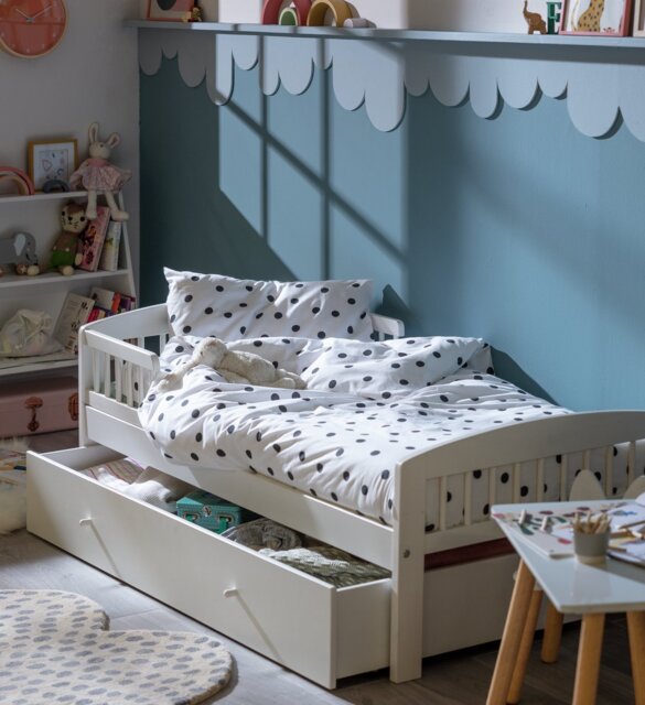 Argos Home Jesse Toddler Bed With Drawer - White - image 1