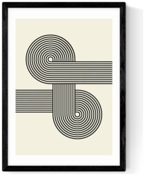 East End Prints Retro Waves Black Frame Art Print - A3 - thumbnail 2