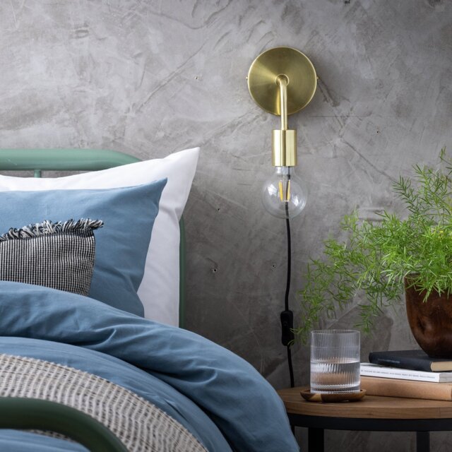 Argos Home Rayner Plug in Wall Light - Brass - image 1