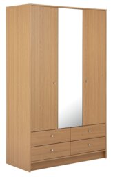 Argos Home Malibu 3 Dr 4 Drawer Mirror Wardrobe - Oak Effect