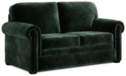 Jay-Be Heritage Velvet 2 Seater Sofa Bed - Dark Green - thumbnail 1