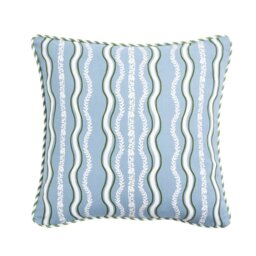 Argos Home Wiggle Stripe Piped Cushion Blue & Green- 43x43cm - thumbnail 2